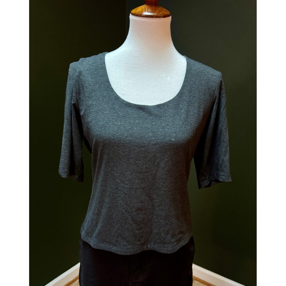 I.N.C. Gray Scoop Neck‎ 3/4 Sleeve Top